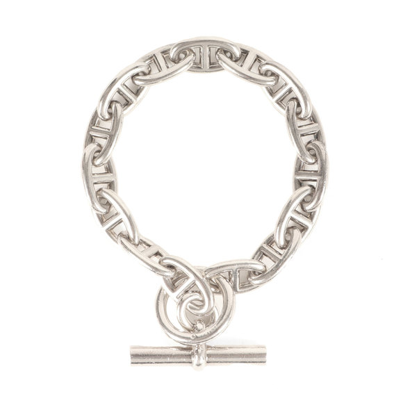 HERMES Chaine d'Ancre Bracelet GM 15Link Ag925 Silver 15 Links Men's - Picture 1 of 7